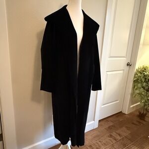 Vintage Marguerite Rubel Black Velvet Opera‎ Swing Coat Gown Jacket